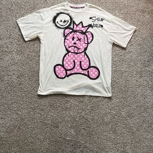 Smiley World Kids Graphic Tee - Cream and Pink